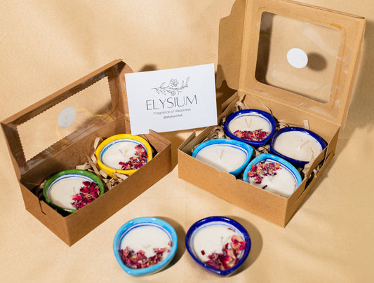 Blue Pottery Diya Candle